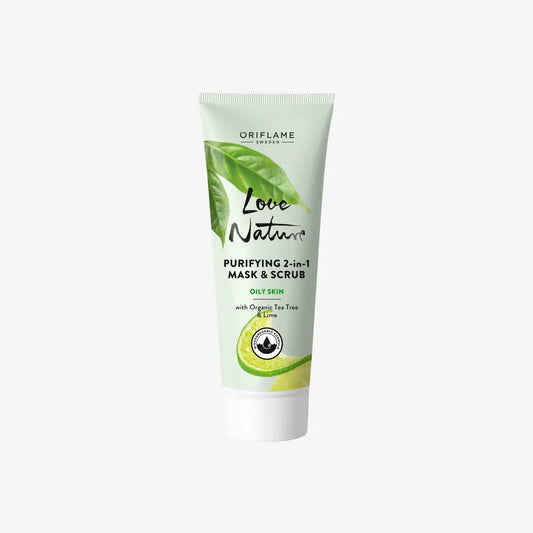Purifying 2-in-1 Mask &amp; Scrub with Organic Tea Tree &amp; Lime